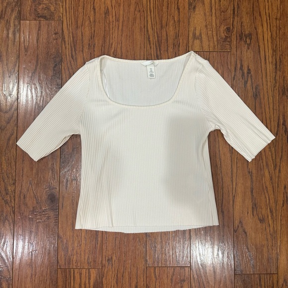 H&M Cream Ribbed Blouse - Picture 3 of 4